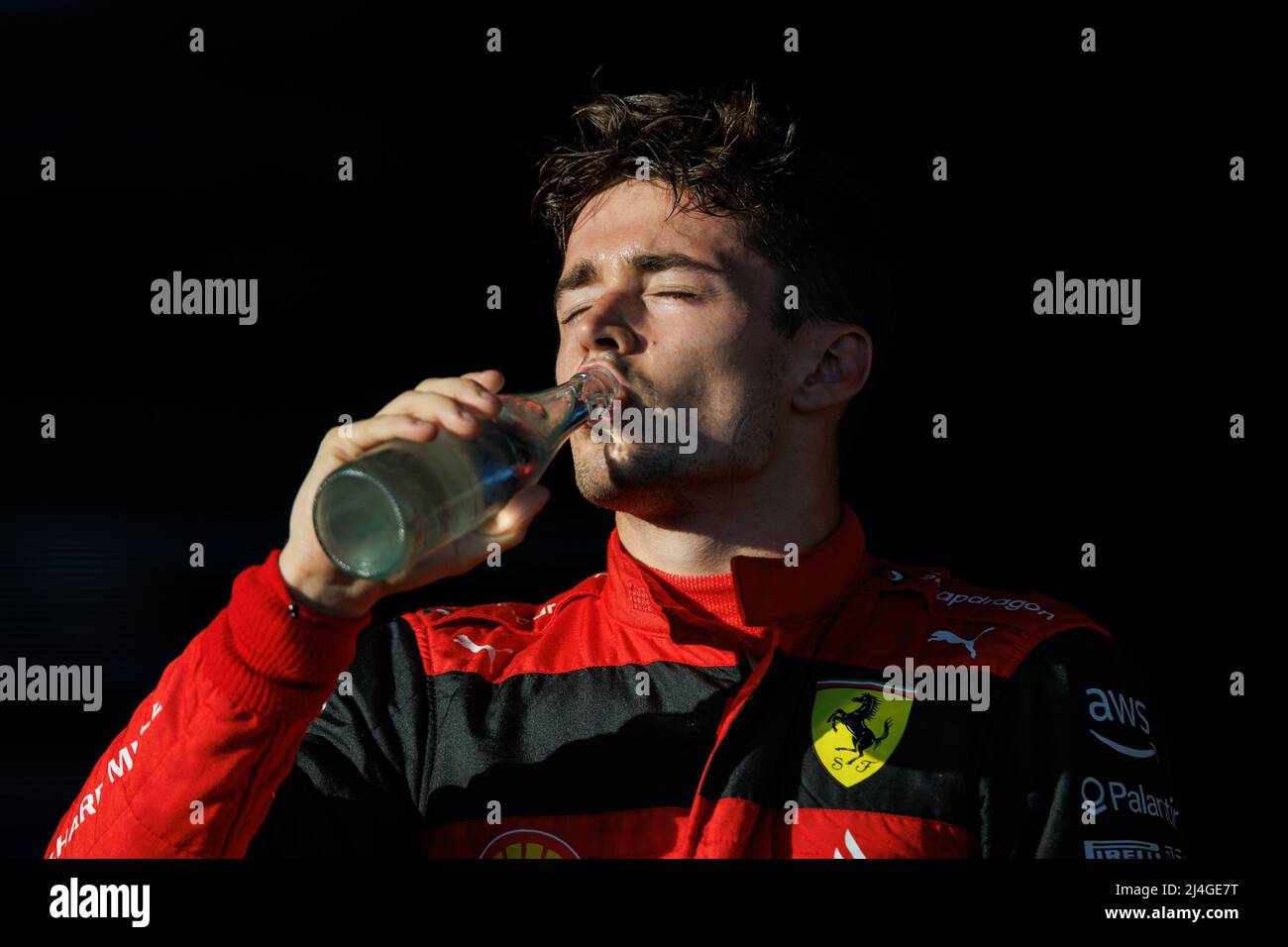 Circuito Albert Park Grand Prix, Melbourne, Australia. 10 Apr 2022. Charles Leclerc (MCO) del team Ferrari. Corleve/Alamy Stock Photo Foto Stock