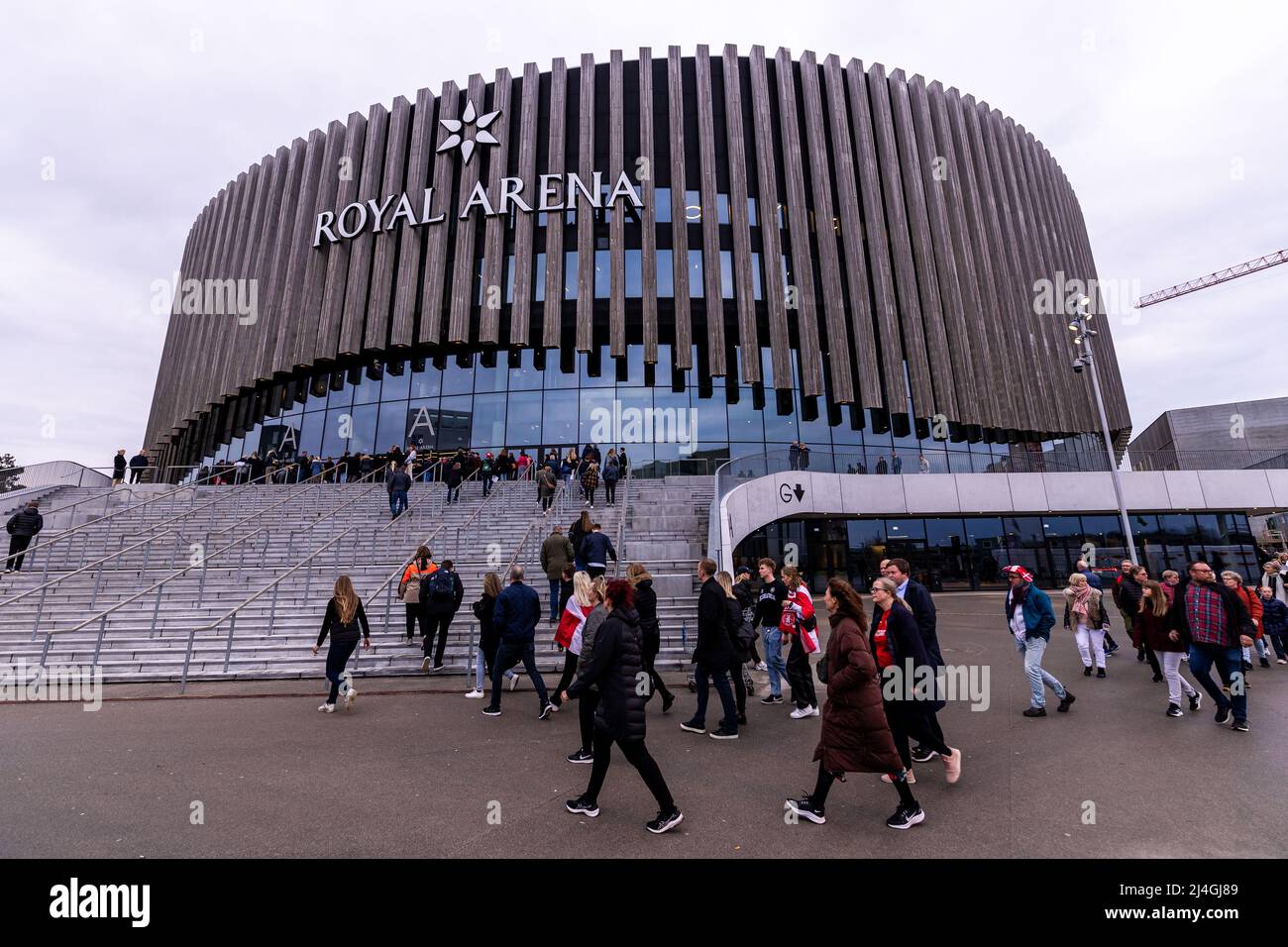 Copenaghen, Danimarca. 14th Apr 2022. La Royal Arena è pronta per la partita di pallamano tra Danimarca e Polonia a Copenaghen. (Photo Credit: Gonzales Photo/Alamy Live News Foto Stock