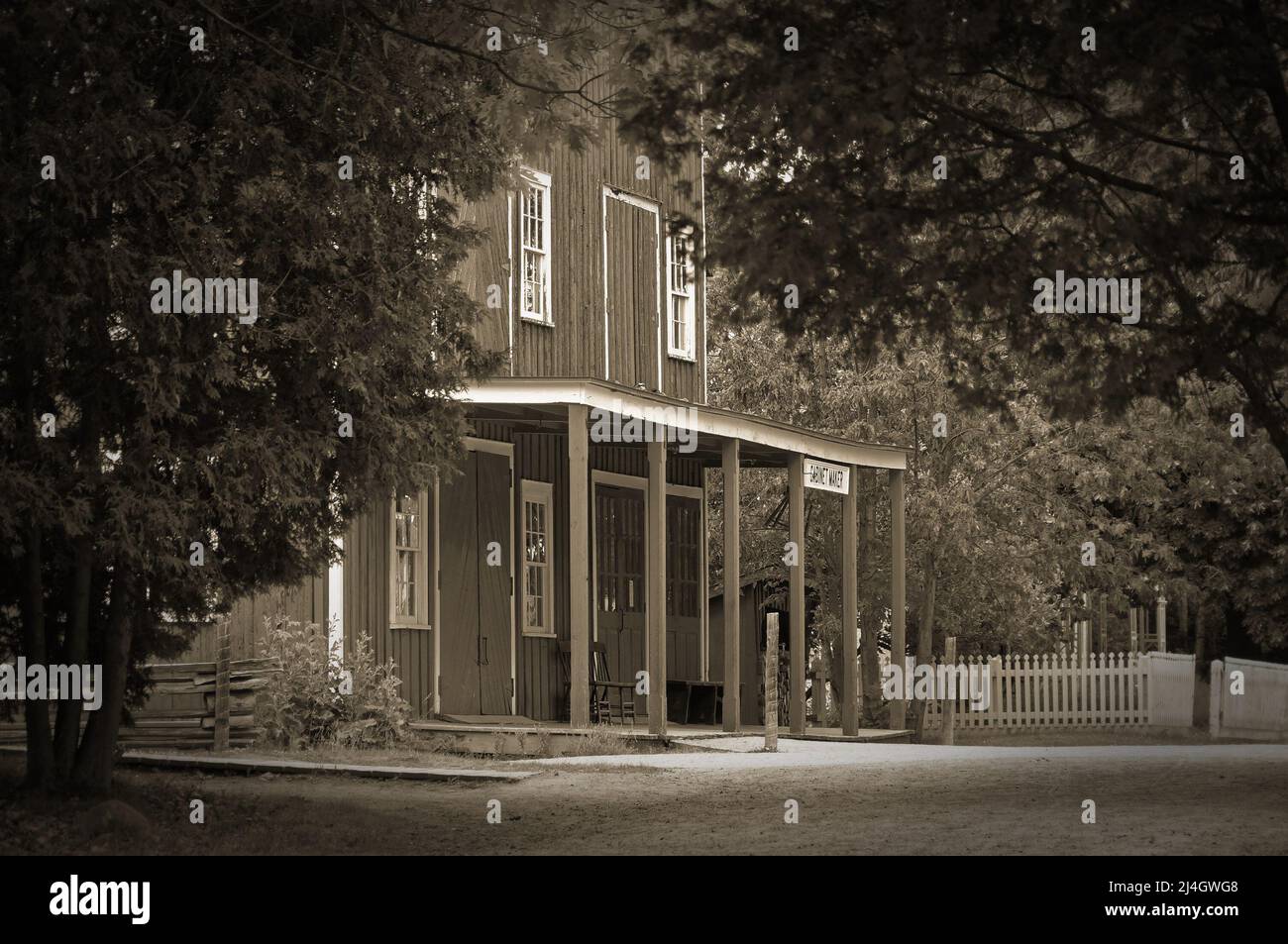 Toronto, Canada - 06 21 2016: Parte della mostra del Black Creek Pioneer Village, museo all'aperto del patrimonio a Toronto, che ricrea la vita in 19th-cen Foto Stock