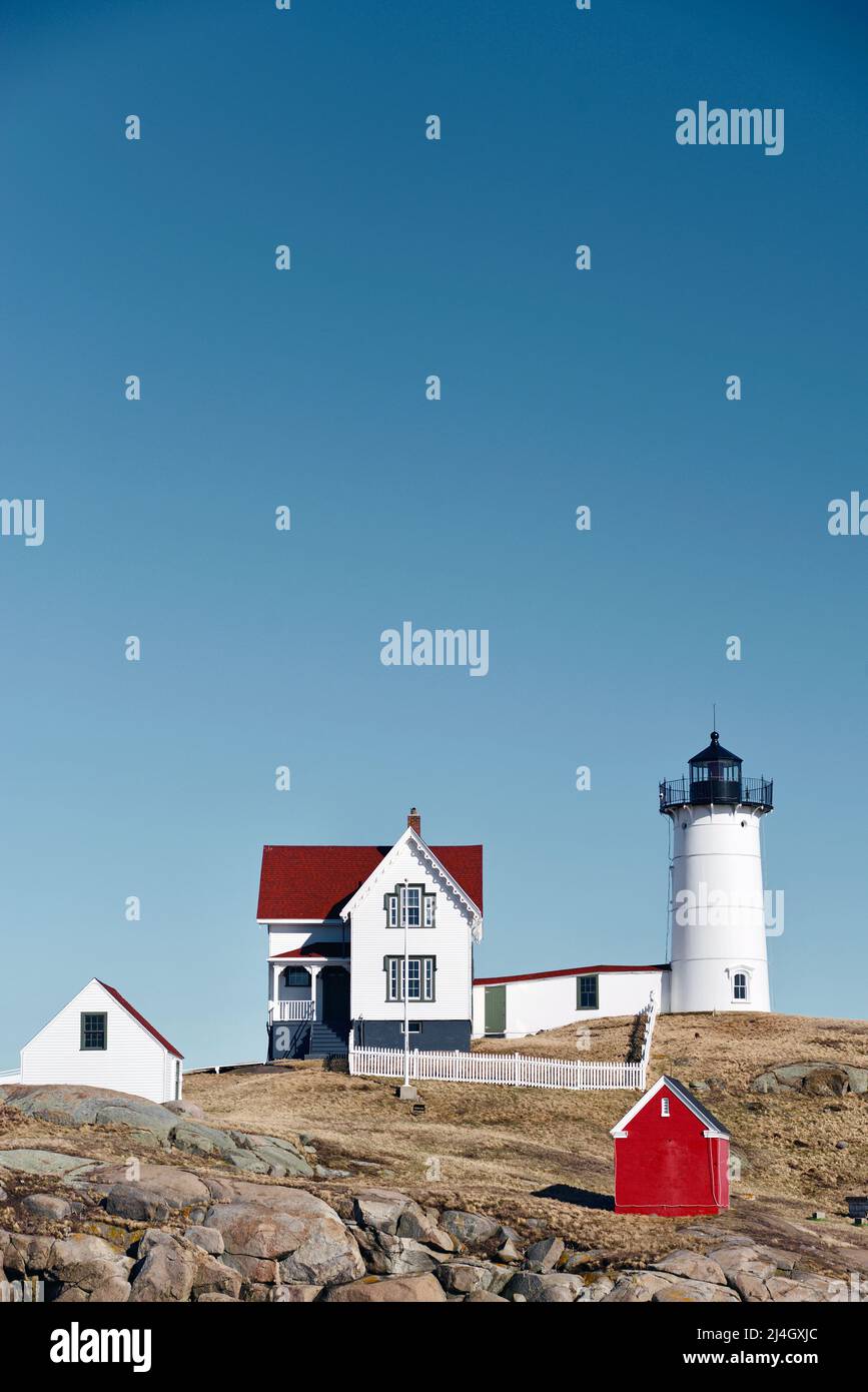 Il faro di Nubble, Capo Neddick, York, Maine Foto Stock Il faro di Nubble, Capo Neddick, York, Maine Foto Stock