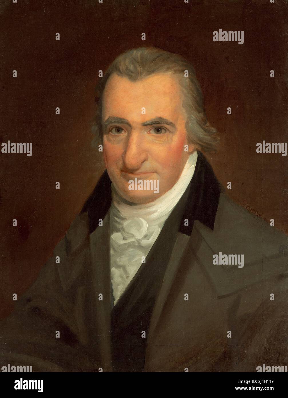 Thomas Paine, dipinto di John Wesley Jarvis. Thomas Paine (nato Thomas Pain; 1737 – 1809) attivista politico americano nato in inglese, filosofo, teorico politico e rivoluzionario. Foto Stock