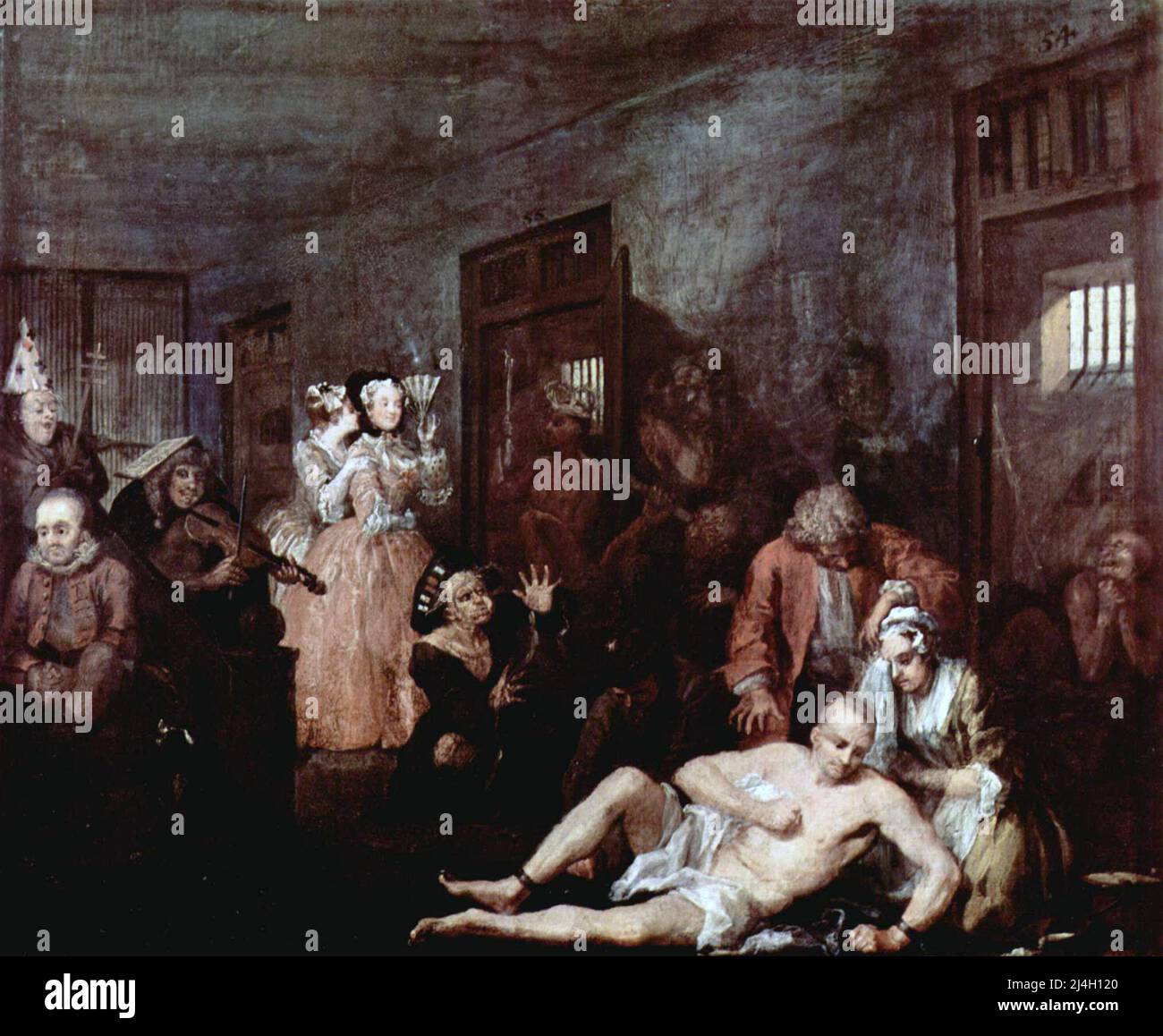 The Madhouse, dipinto di William Hogarth Foto Stock