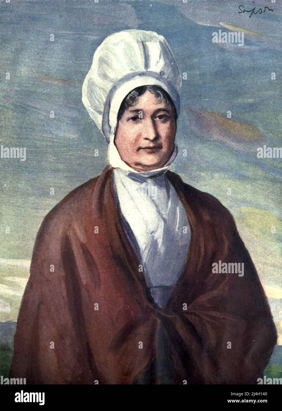 Elizabeth Fry (Gurney 1780 – 1845), Betsy Fry, riformatore della prigione inglese, riformatore sociale, filantropo e Quaker. Foto Stock