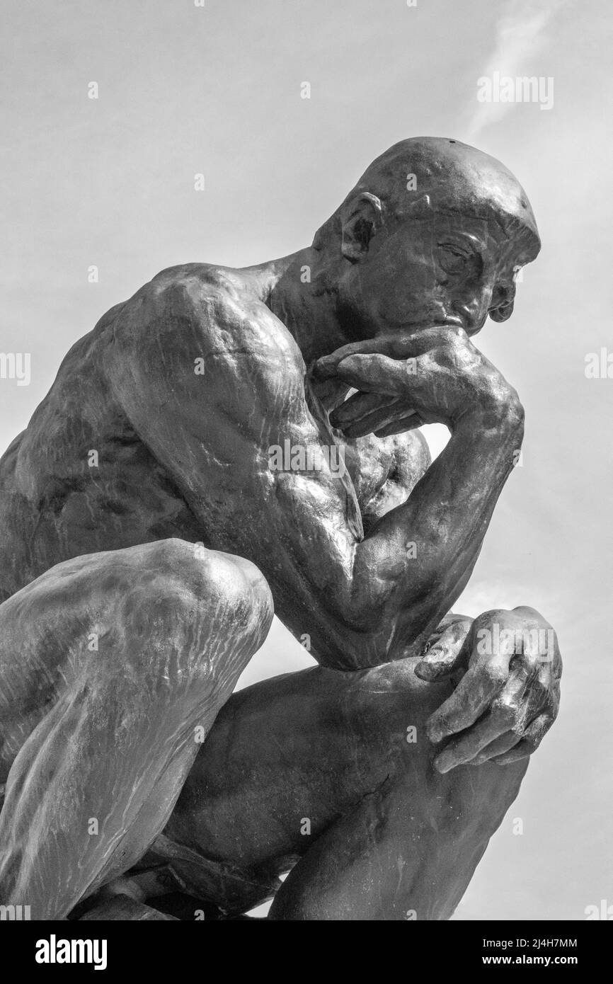 Rodin's The Thinker Done in Bronze, un regalo di Ralph King nel 1917 a Cleveland Foto Stock