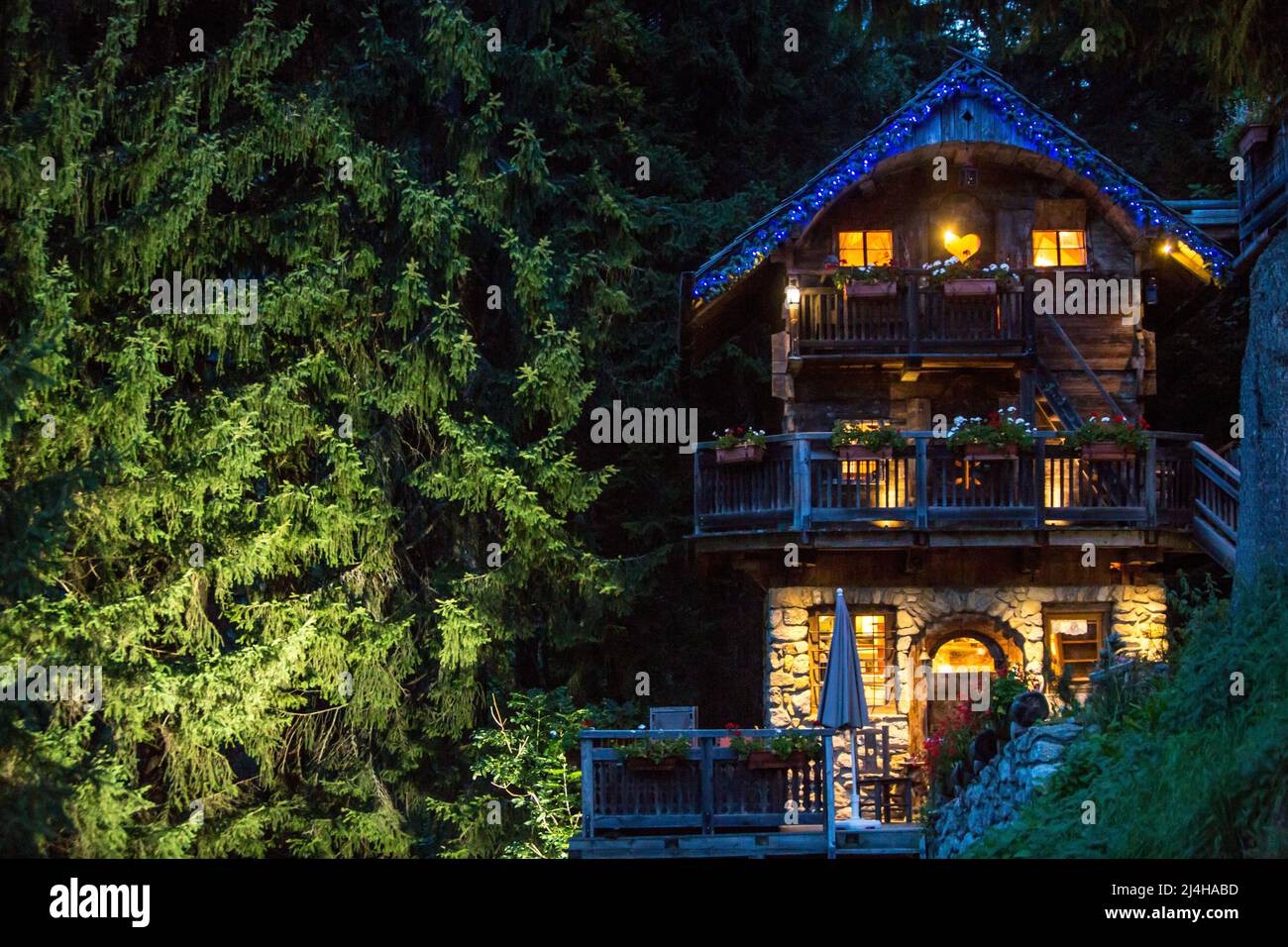 Francia. Haute Savoie (74) i Chalets de Philippe, chalet di lusso nella frazione di le Lavancher vicino alla località di Chamonix. CHALET LAVARET Foto Stock