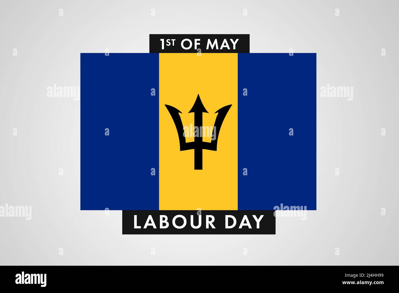 Barbados Labor Day. Giornata Internazionale dei lavoratori del mondo delle Barbados sfondo, banner o poster Foto Stock