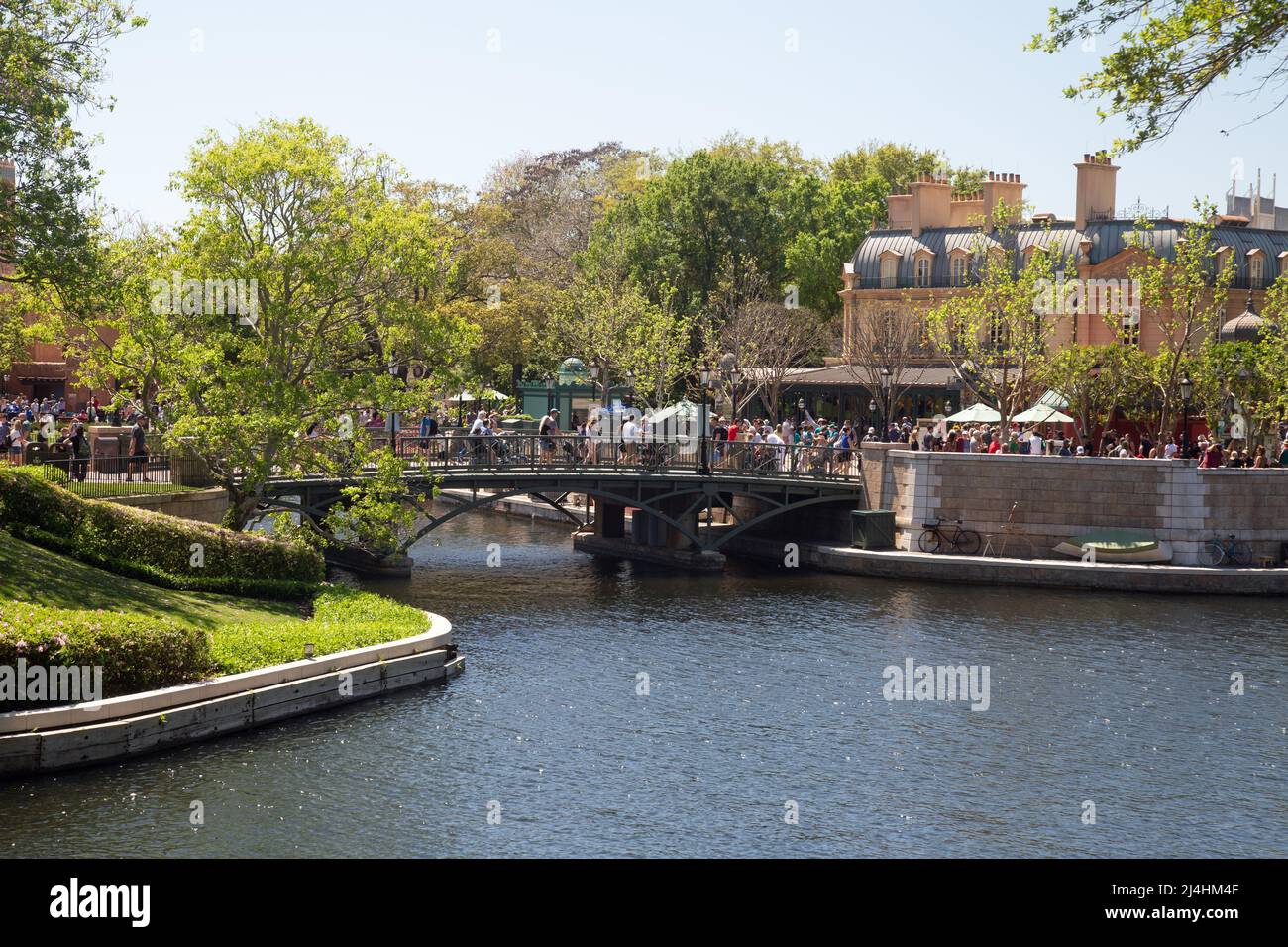 Parco a tema Epcot, Orlando, Florida, USA, marzo 25th 2022, un paesaggio nel parco a tema Foto Stock