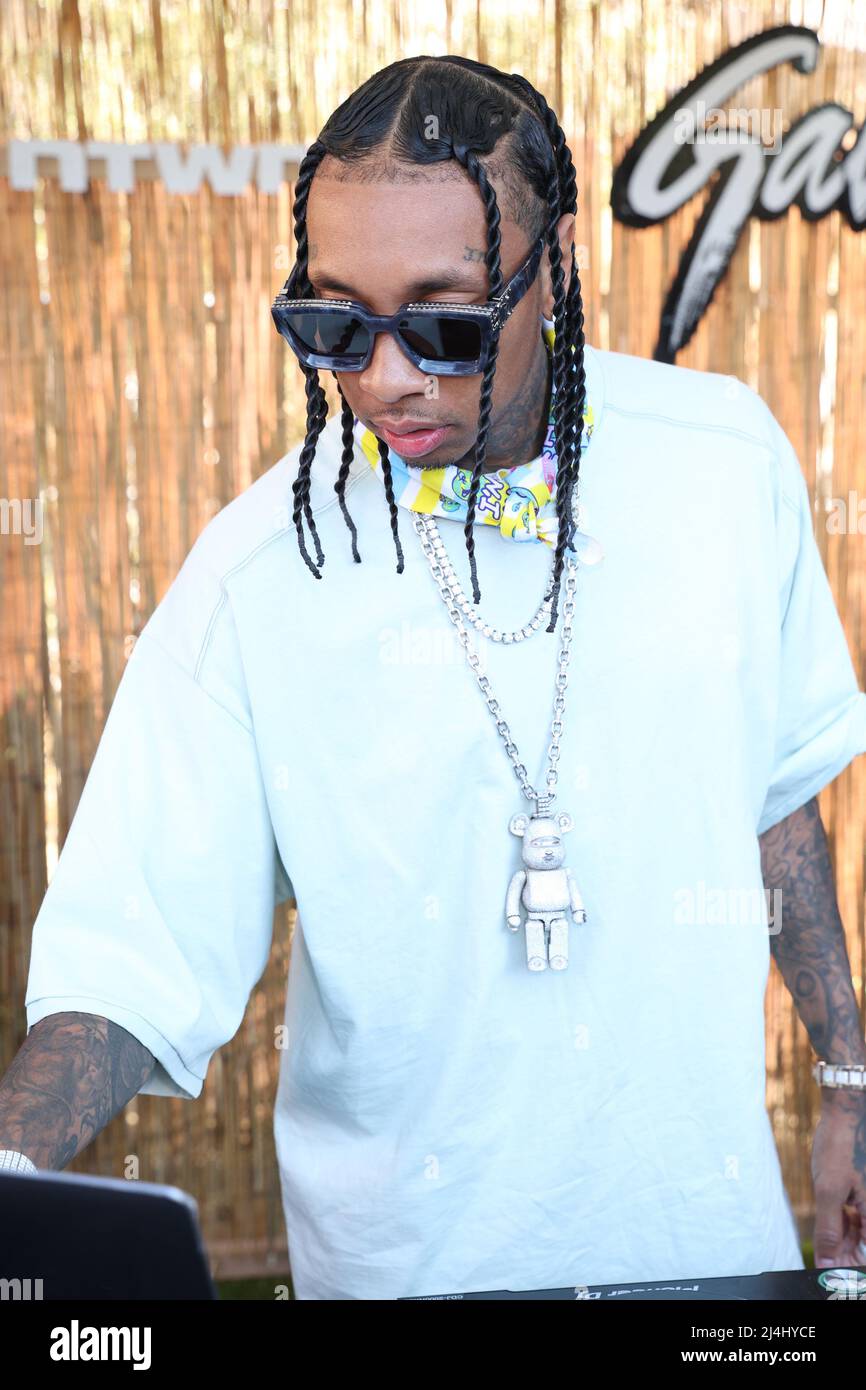 Indio, CA. 15th Apr 2022. Tyga al Galore and Tyga Day Party di Indio, California, durante il Coachella Valley Music and Arts Festival del 2022, il 15 aprile 2022. Credit: Walik Goshorn/Media Punch/Alamy Live News Foto Stock