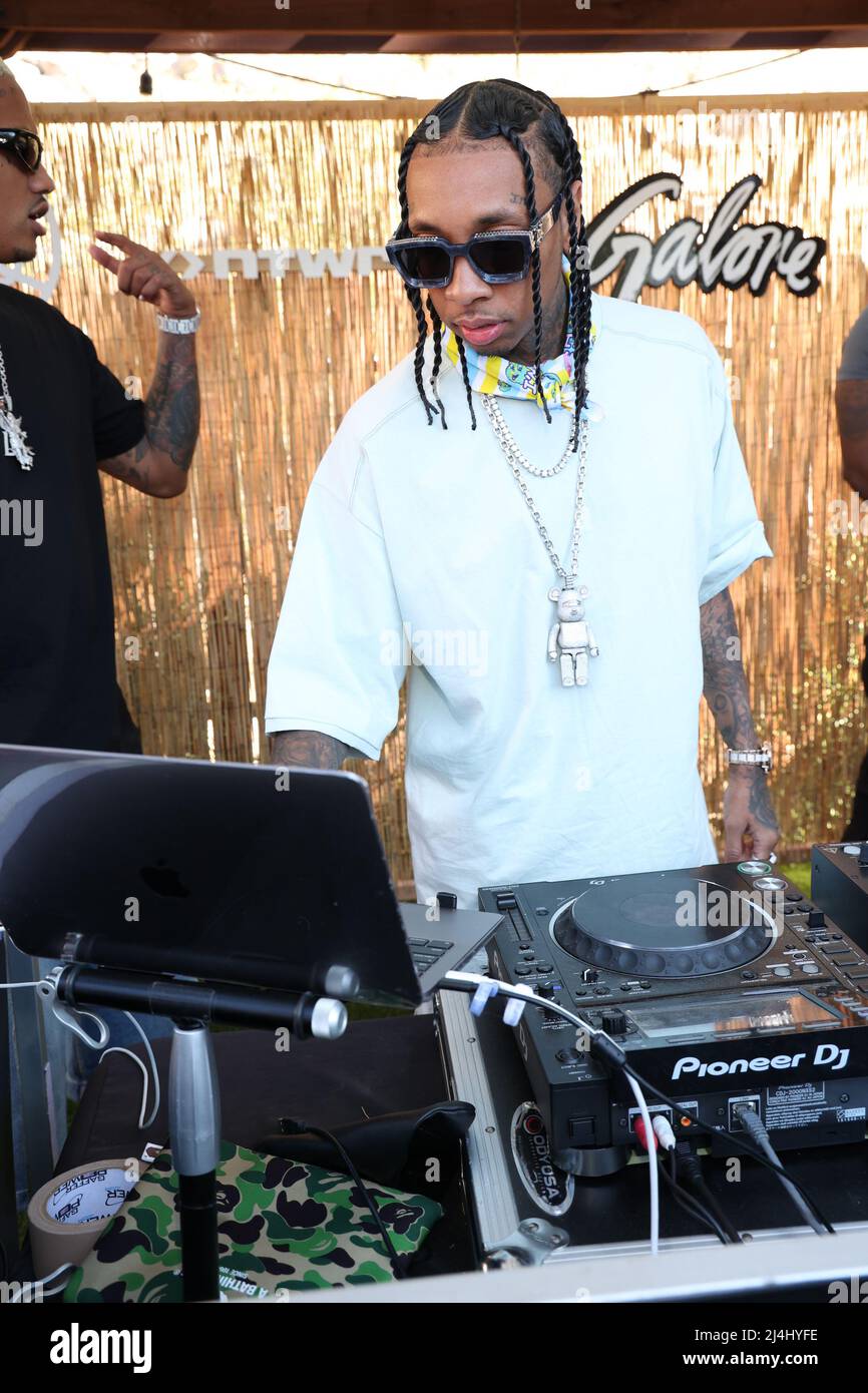 Indio, CA. 15th Apr 2022. Tyga al Galore and Tyga Day Party di Indio, California, durante il Coachella Valley Music and Arts Festival del 2022, il 15 aprile 2022. Credit: Walik Goshorn/Media Punch/Alamy Live News Foto Stock