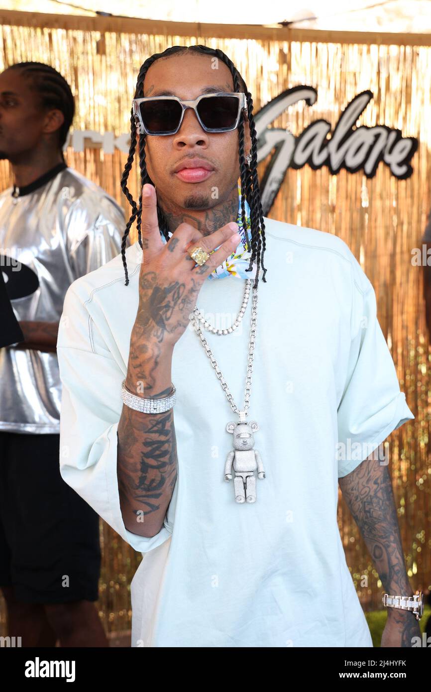 Indio, CA. 15th Apr 2022. Tyga al Galore and Tyga Day Party di Indio, California, durante il Coachella Valley Music and Arts Festival del 2022, il 15 aprile 2022. Credit: Walik Goshorn/Media Punch/Alamy Live News Foto Stock