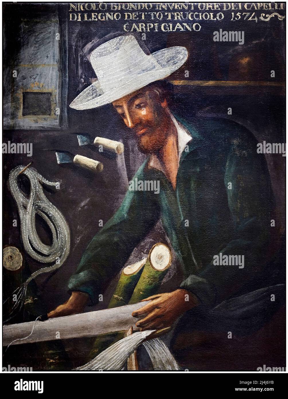 Ritratto di Nicolò Bionda - olio su tela - Antonio Montanari detto il Postetta - XVIII secolo - Carpi (Mo) Musei di Palazzo dei Pio Foto Stock