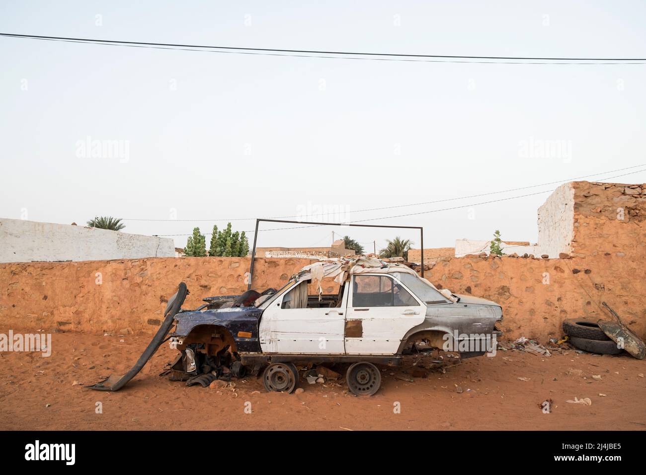 Mauritania, Chinguetti, auto vecchia Foto Stock