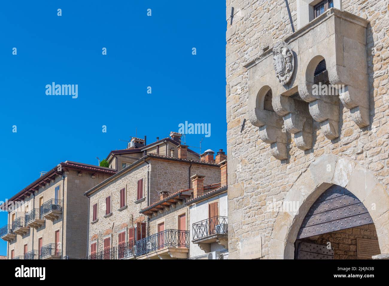 Porta San Francesco a San Marino. Foto Stock