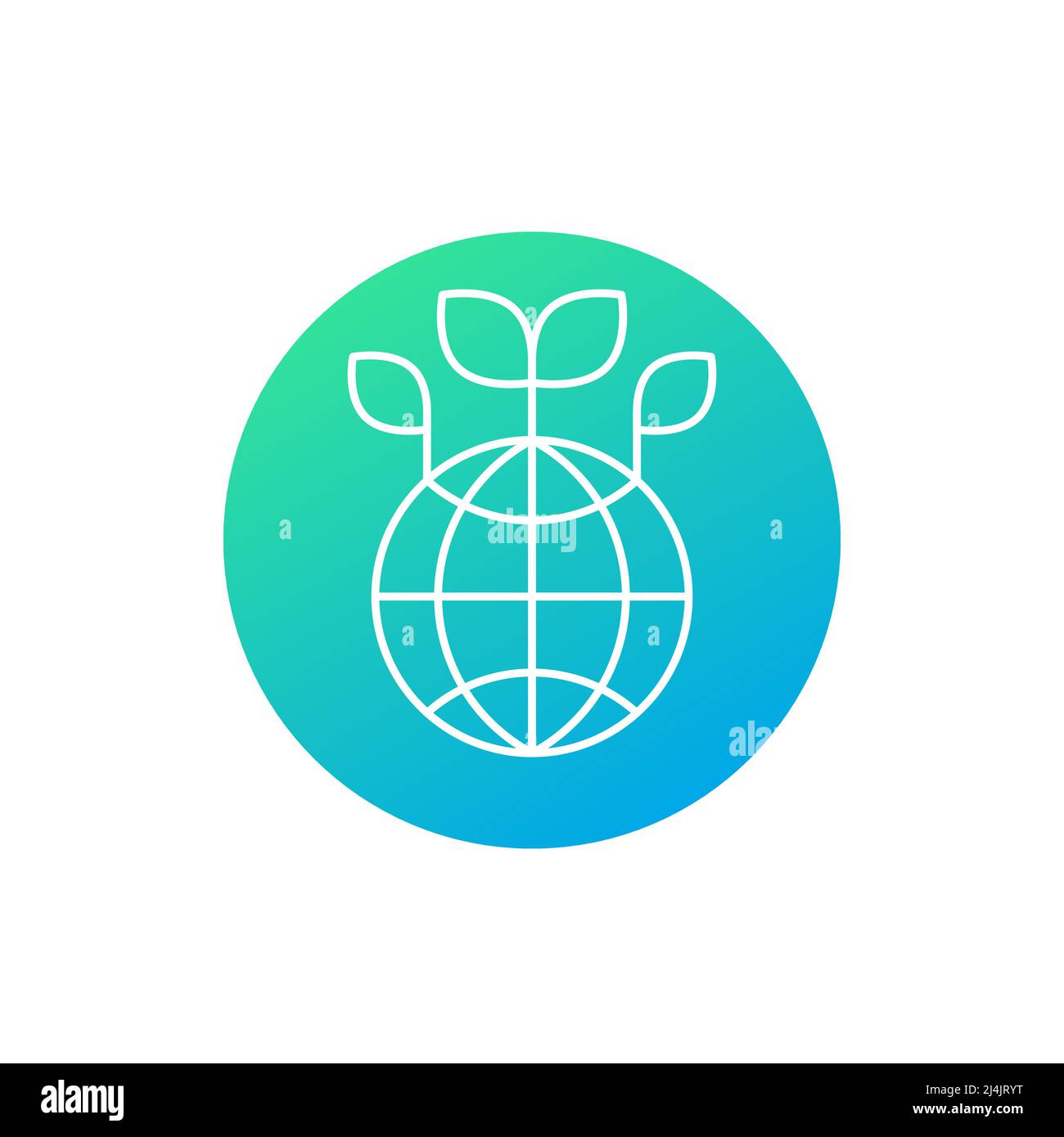 Icona vettore linea di terra verde Illustrazione Vettoriale