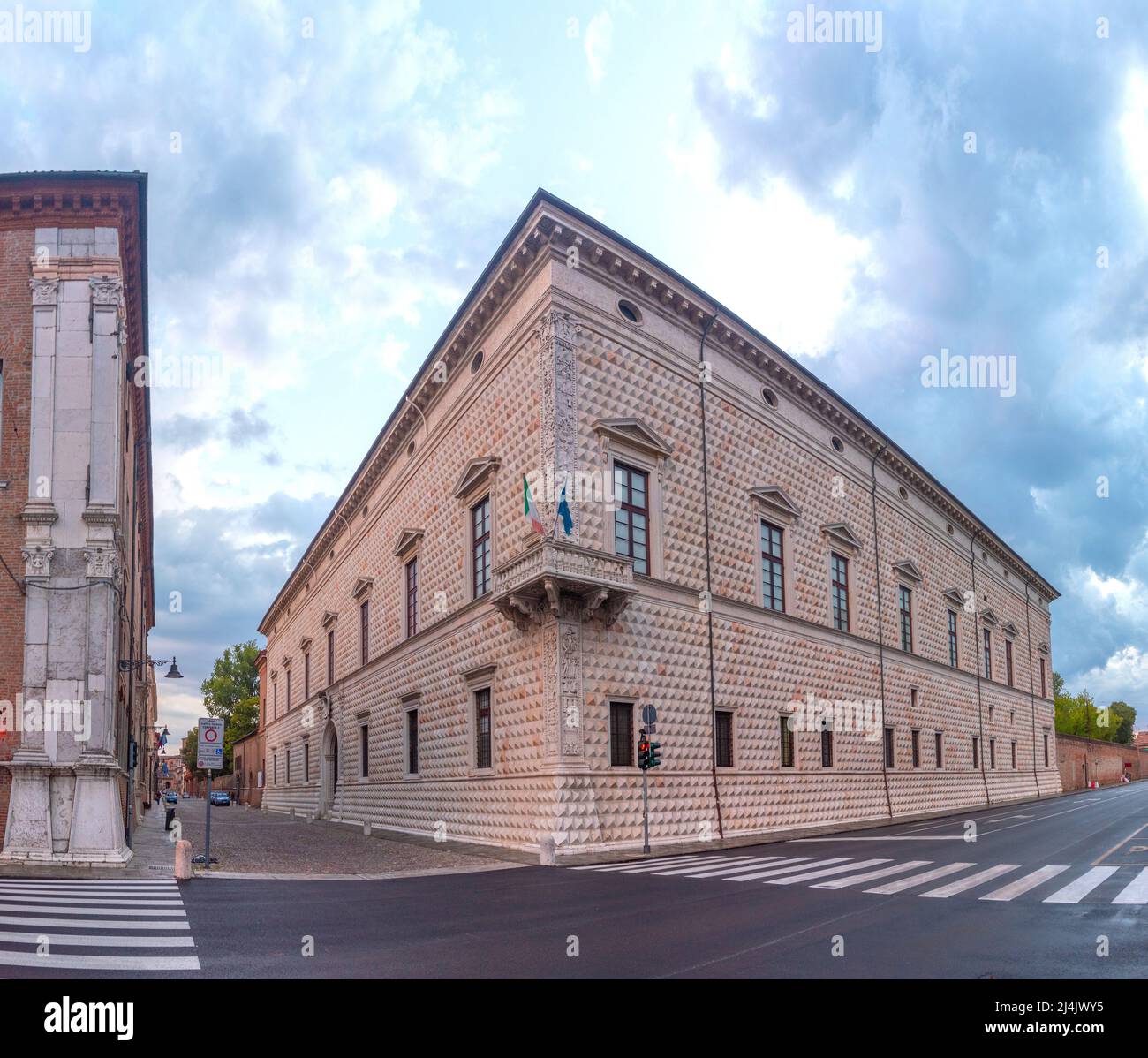 Palazzo dei Diamanti nel comune italiano di Ferrara Foto Stock