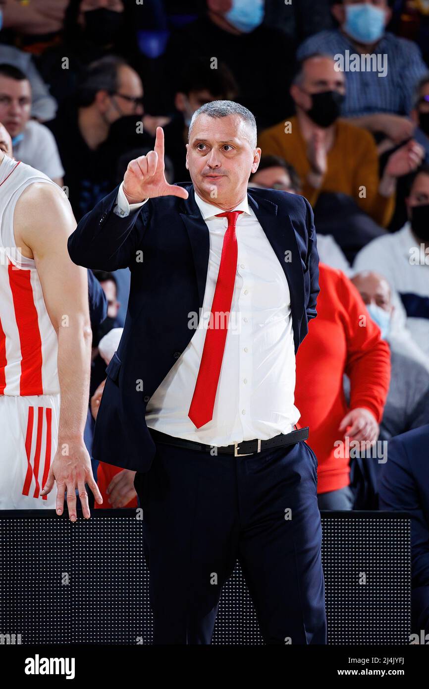 BARCELLONA - MAR 18: Il manager Dejan Radonjic in azione durante la partita Turkish Airlines Eurolega tra il FC Barcelona e Crvena Zvezda al Pa Foto Stock