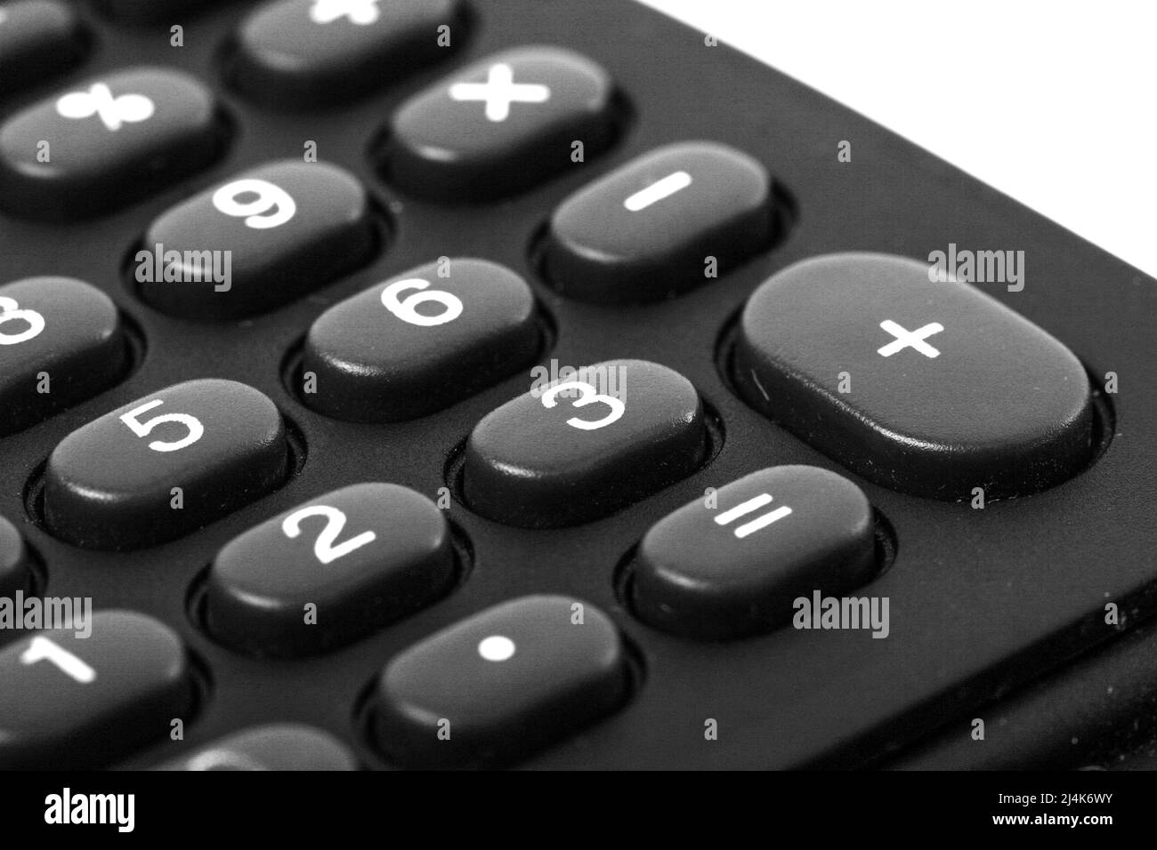 Immagine di una calcolatrice nero, macro shot Foto Stock