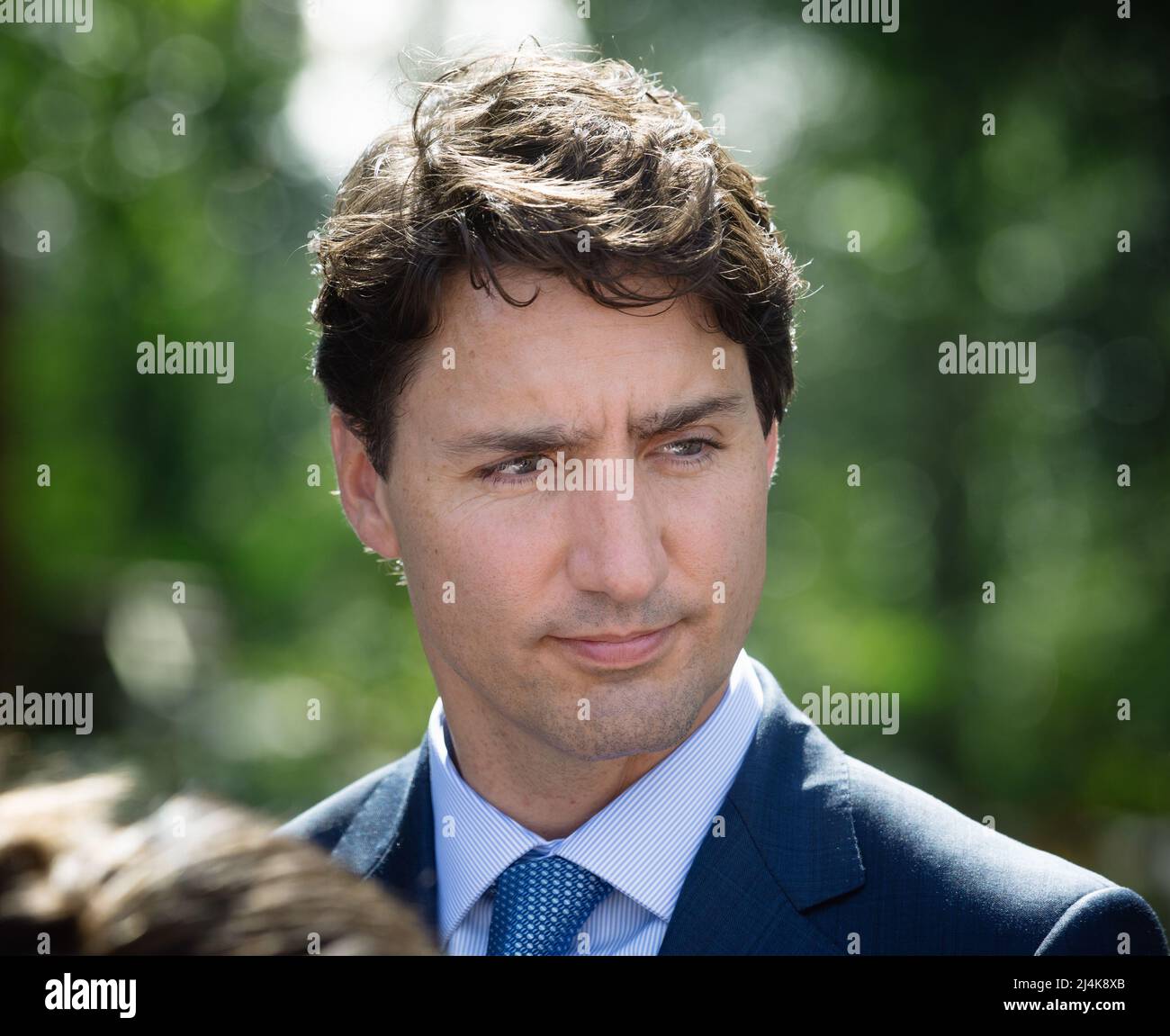 Il primo Ministro del Canada Justin Trudeau ha visto durante la sua visita ufficiale a Kiev, Ucraina. (Foto di Mykhaylo Palinchak / SOPA Images/Sipa USA) Foto Stock