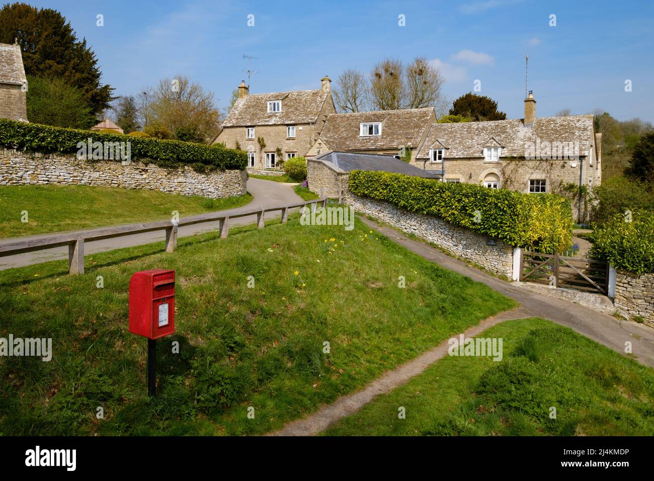 Duntisbourne Abbots villaggio, Cotswolds, Gloucestershire Foto Stock