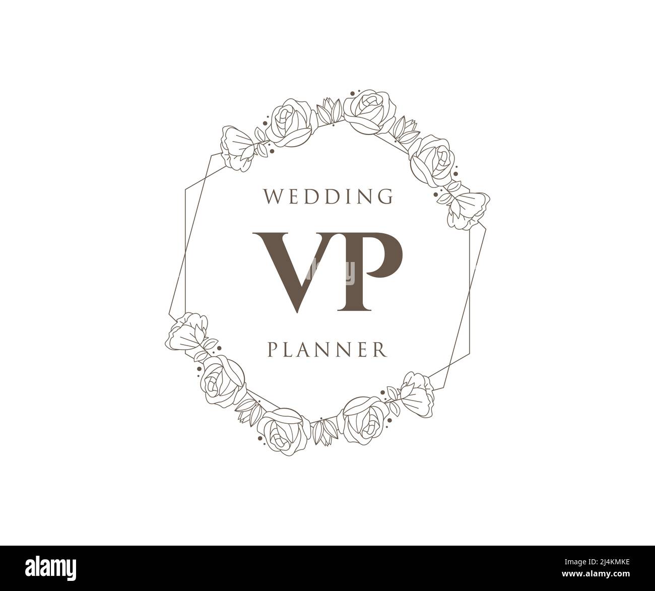 VPIals lettera Wedding monogramma collezione loghi, modelli moderni minimalistici e floreali disegnati a mano per carte di invito, Salva la data, elegante iden Illustrazione Vettoriale