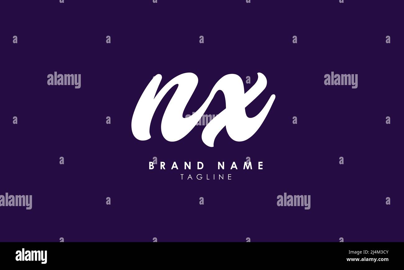 Lettere alfabetiche iniziali logo monogramma NX, XN, N e X. Illustrazione Vettoriale