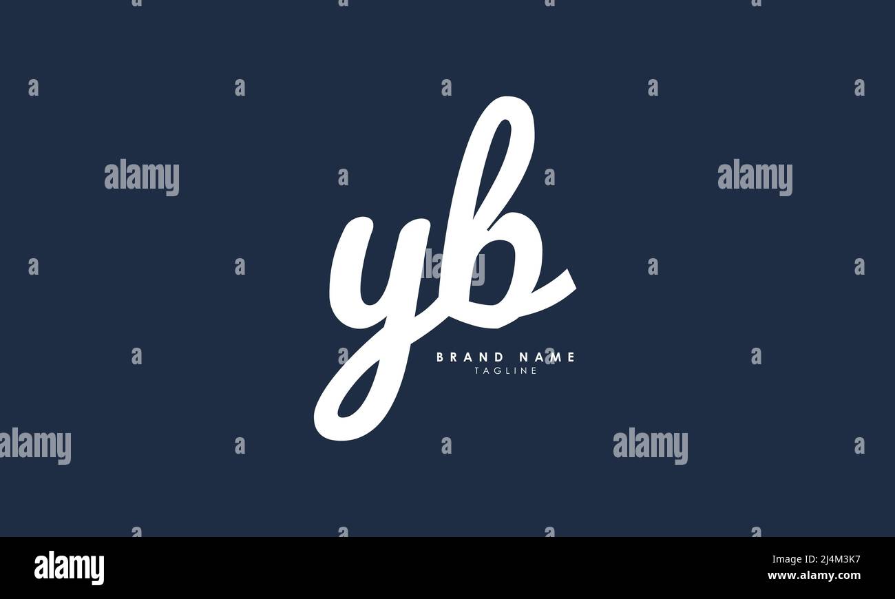 Lettere alfabetiche iniziali logo monogramma YB, BY, Y e B. Illustrazione Vettoriale
