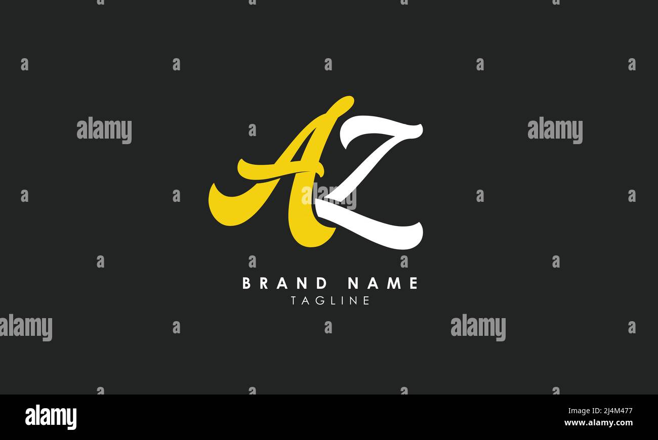 Lettere alfabetiche iniziali logo monogramma ZA, AZ, A e AZ Illustrazione Vettoriale