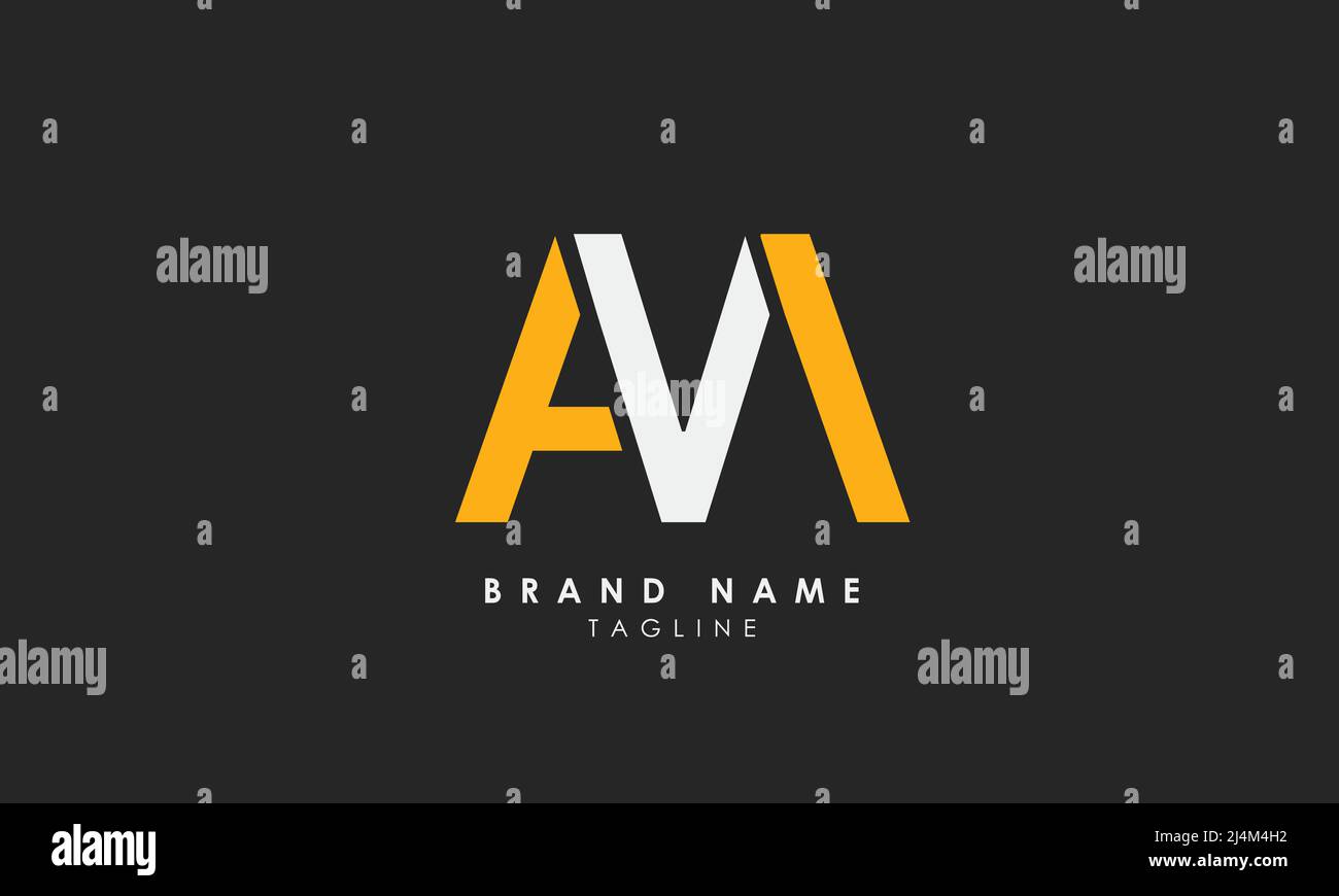 Lettere alfabetiche iniziali Logo monogramma AM, ma, A e M. Illustrazione Vettoriale