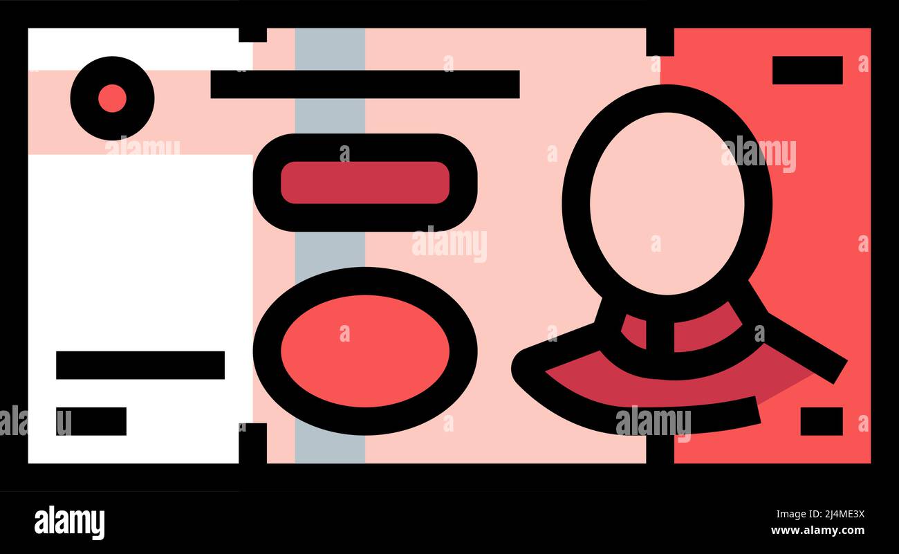 illustrazione vettoriale dell'icona a colori yuan cny Illustrazione Vettoriale