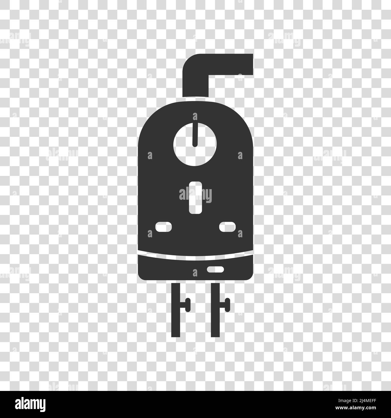 Icona caldaia a gas in stile piatto. Illustrazione del vettore riscaldatore su sfondo isolato. Concetto di business di segno bollente. Illustrazione Vettoriale