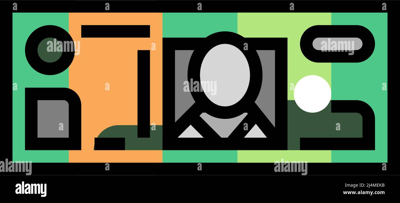 illustrazione vettoriale dell'icona a colori del dollaro australiano Illustrazione Vettoriale