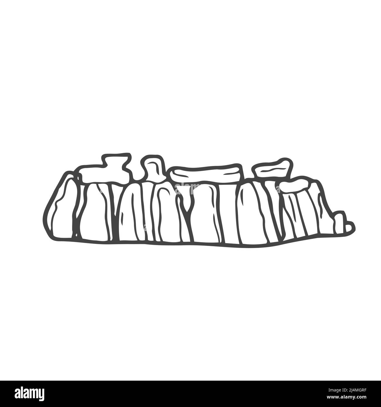 Illustrazione vettoriale di Stonehenge, punto di riferimento disegnato a mano nel Regno Unito Illustrazione Vettoriale