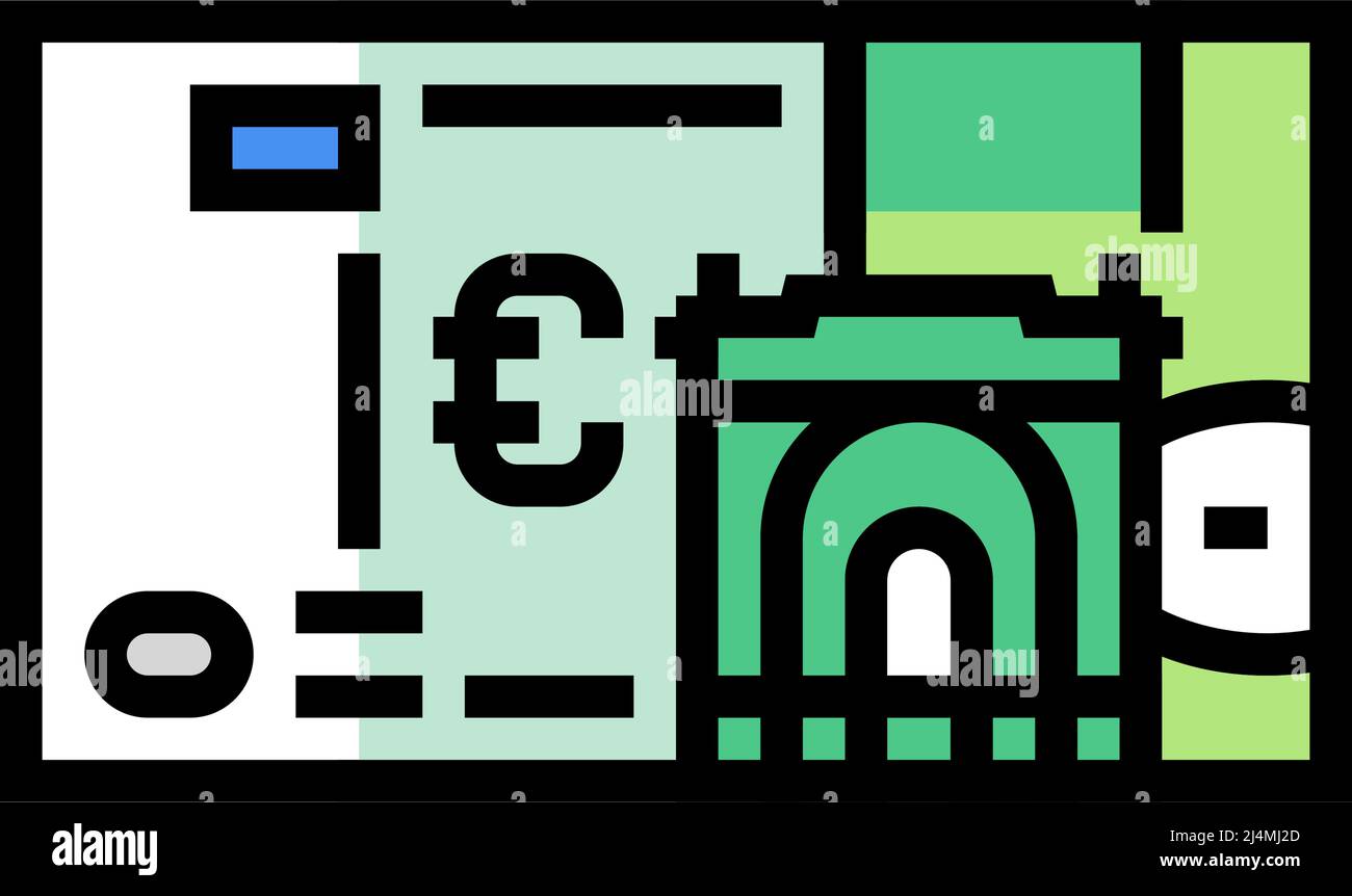 immagine vettoriale dell'icona a colori euro eur Illustrazione Vettoriale
