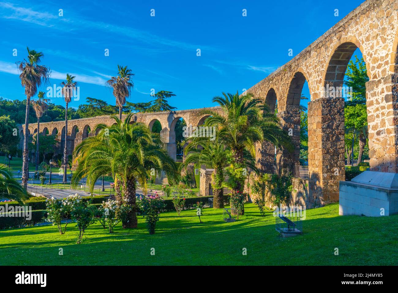 Acquedotto nella città spagnola Plasencia Foto Stock