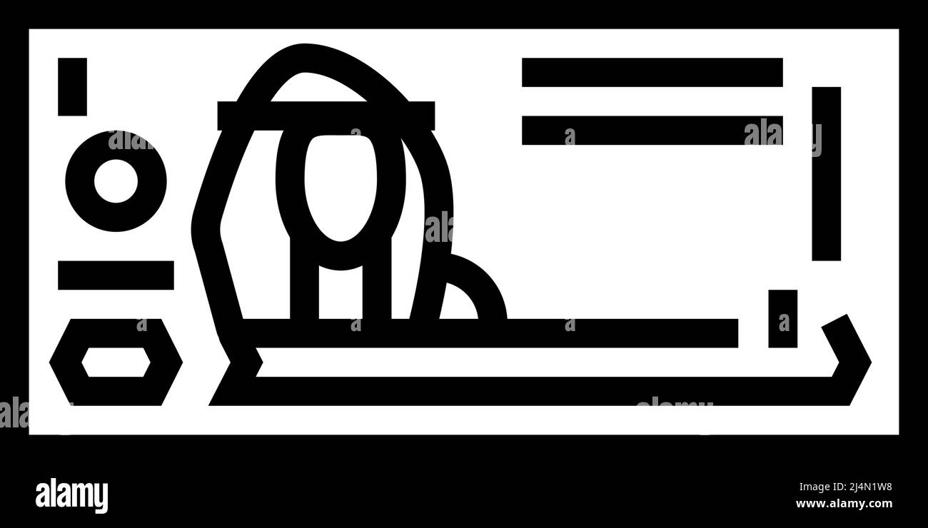 bahraini dinar bhd linea icona vettore illustrazione Illustrazione Vettoriale