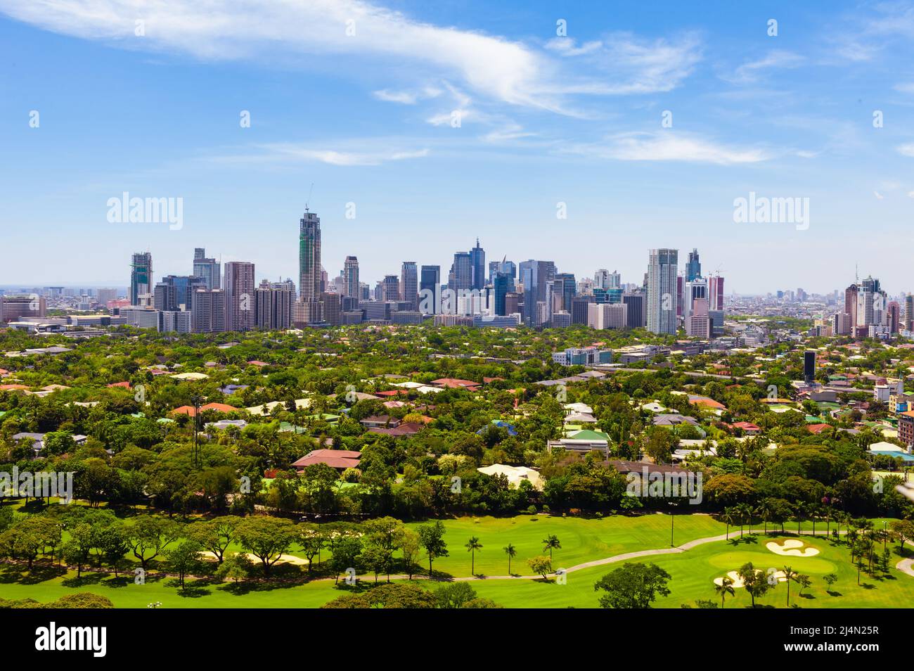 Manila città vista aerea capitale delle Filippine Foto Stock