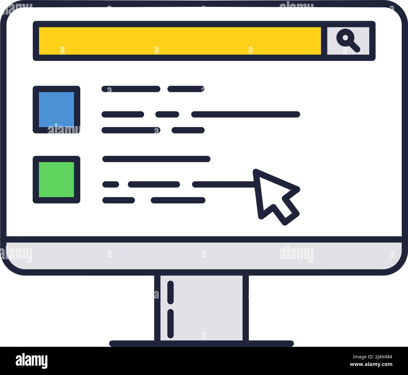 Cerca web informazioni icona internet flat vettore Illustrazione Vettoriale
