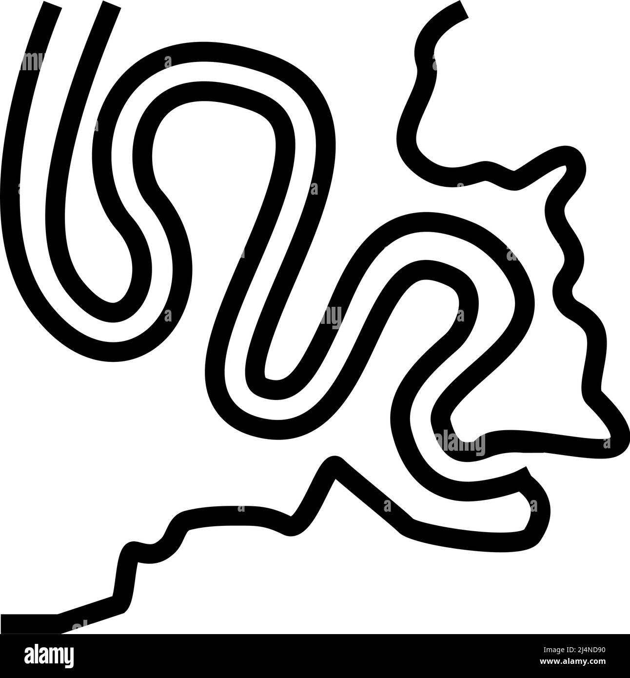 immagine vettoriale dell'icona di una linea di fiume meandering Illustrazione Vettoriale
