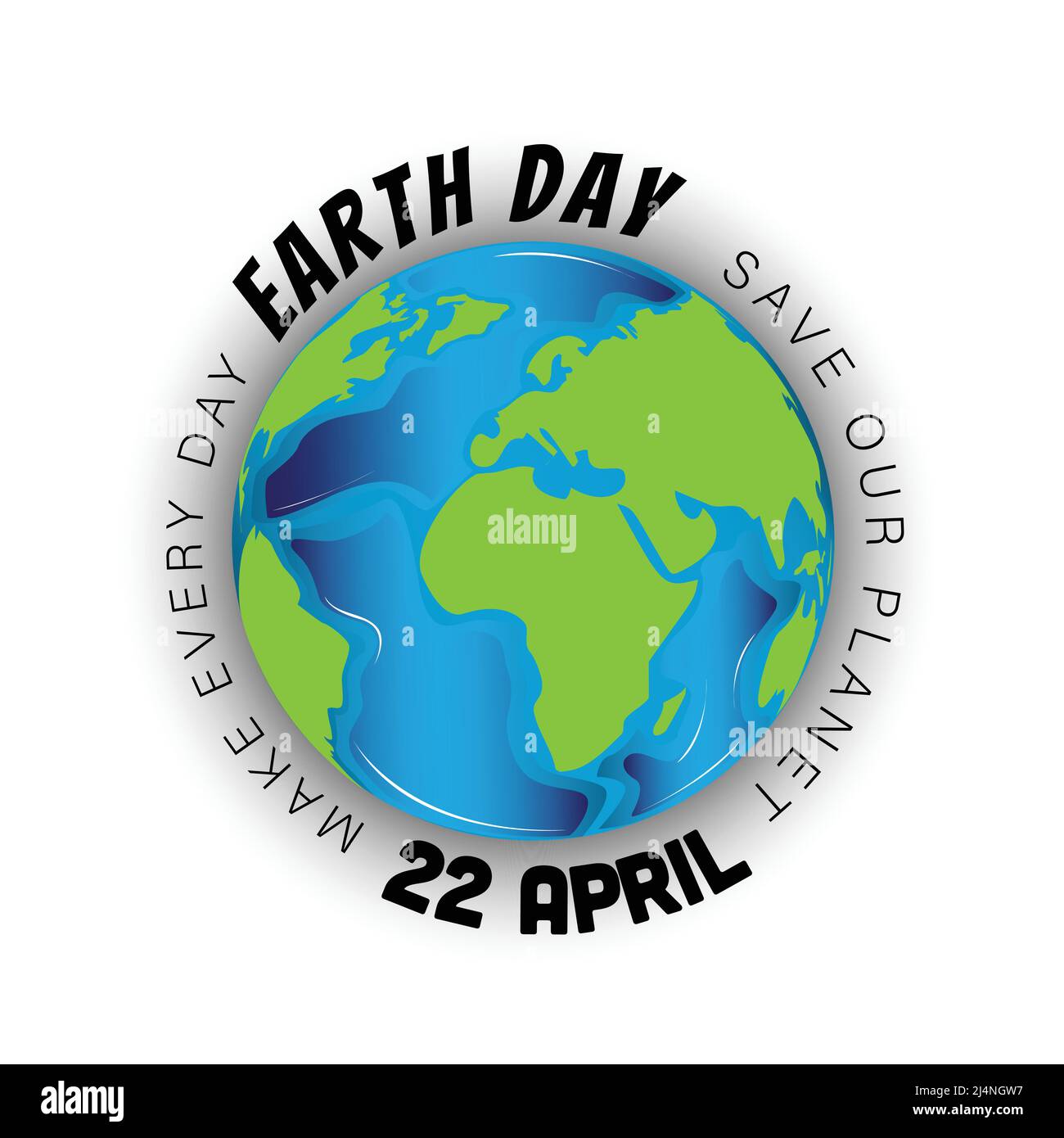 Giornata della Terra - 22 aprile. Concetto di ecologia. Ambiente mondiale e concetto di giornata della terra, Illustrazione Vettoriale