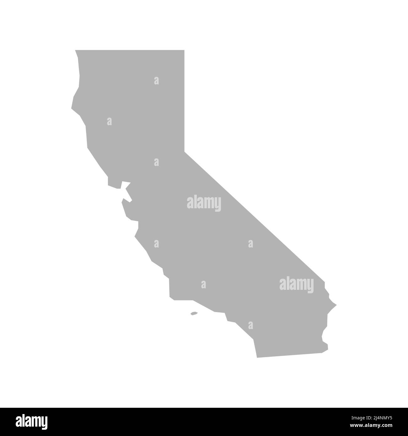 Icona vettore mappa California su sfondo bianco Illustrazione Vettoriale