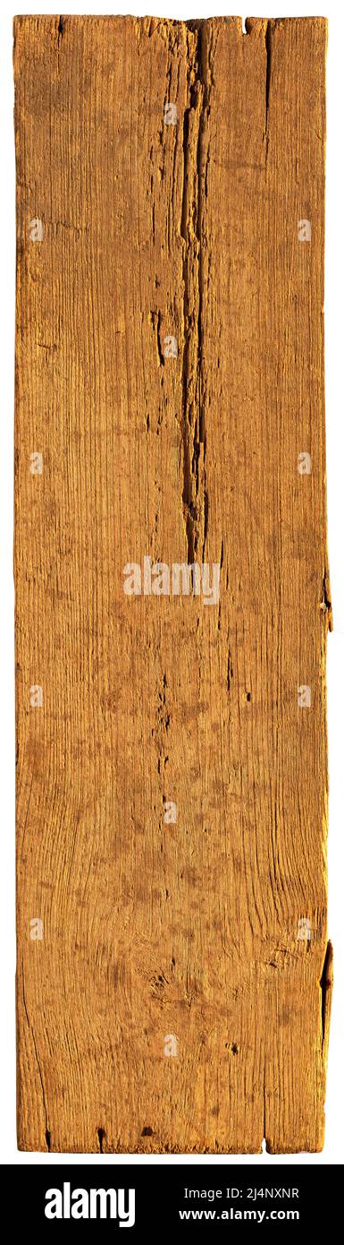 Vecchia scheda di legno isolato su uno sfondo bianco. Foto Stock