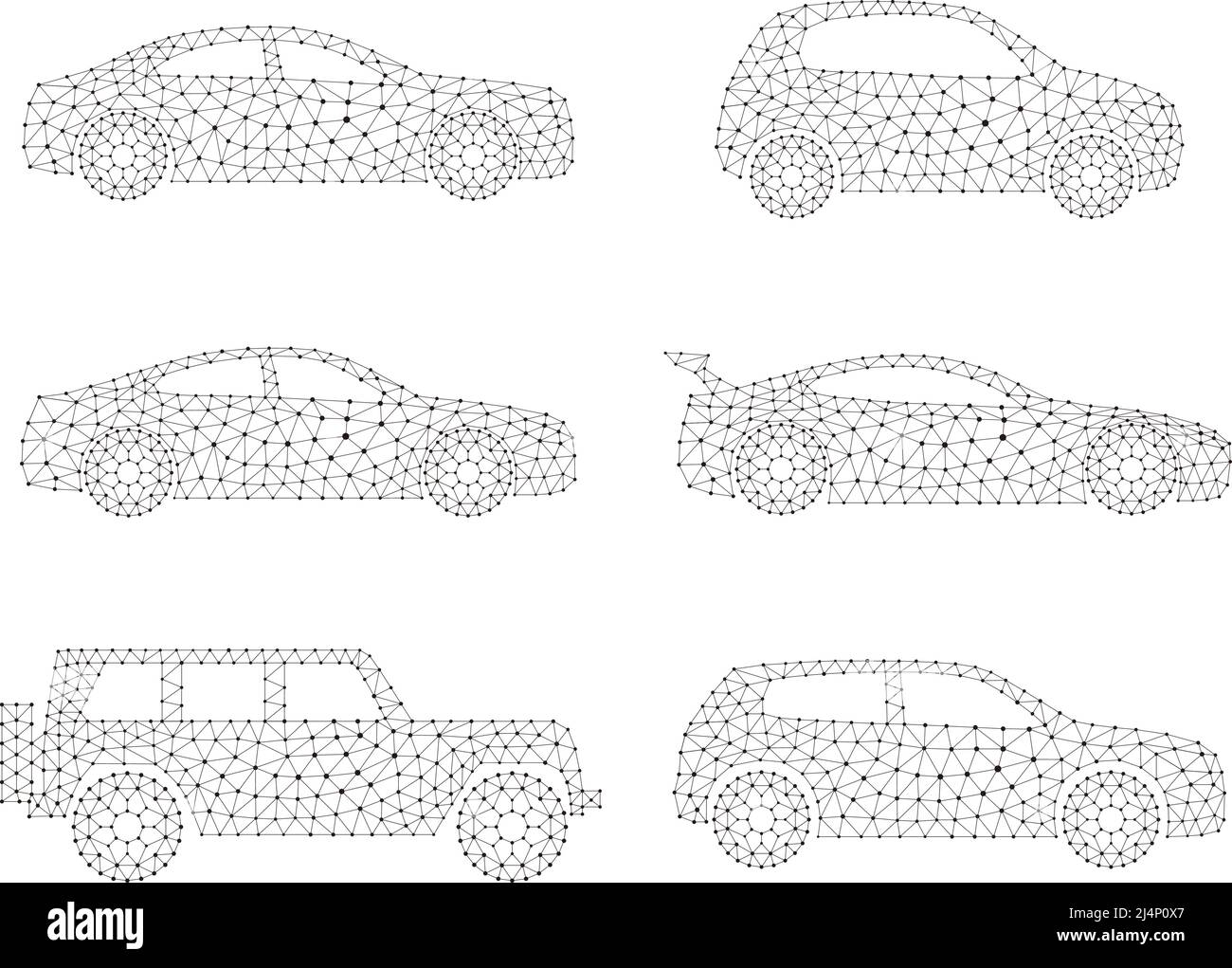 Concetto della vettura, punto e linea di composizione sono collegati ad una vettura Illustrazione Vettoriale