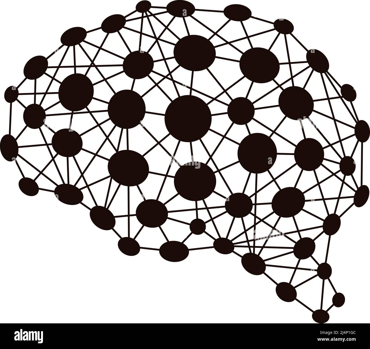 Concetto di intelligenza artificiale, neurone e chip, illustrazione vettoriale Illustrazione Vettoriale