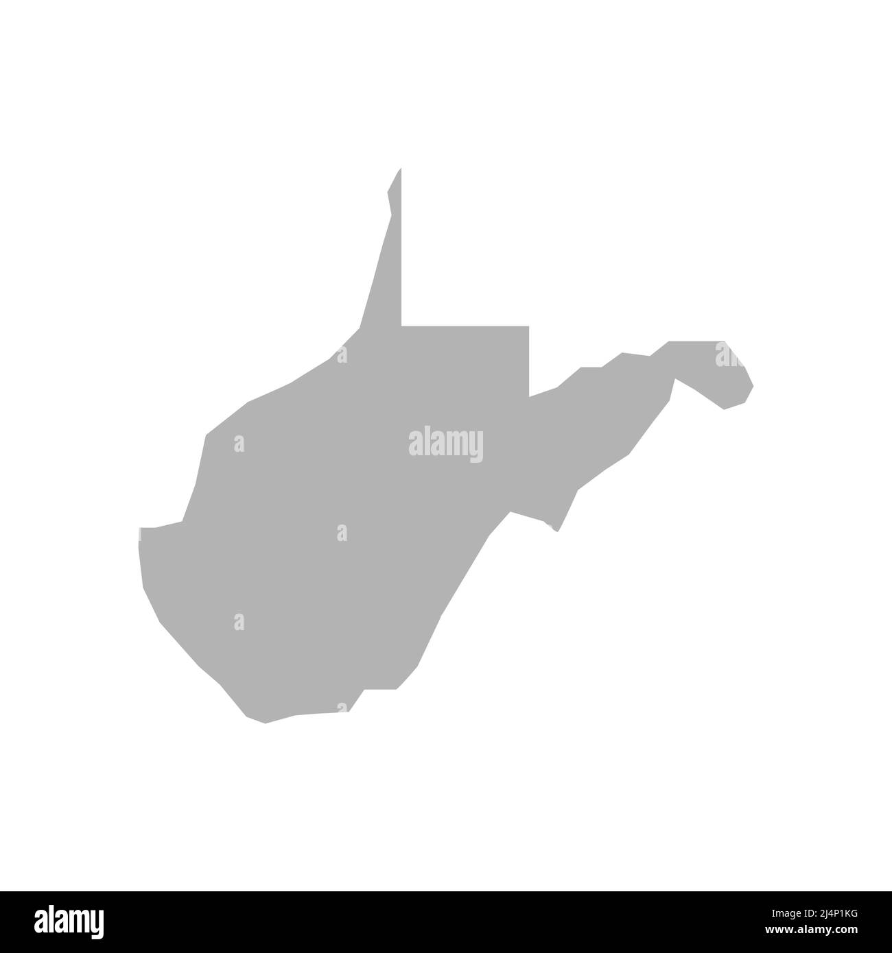Icona vettoriale mappa West Virginia su sfondo bianco Illustrazione Vettoriale