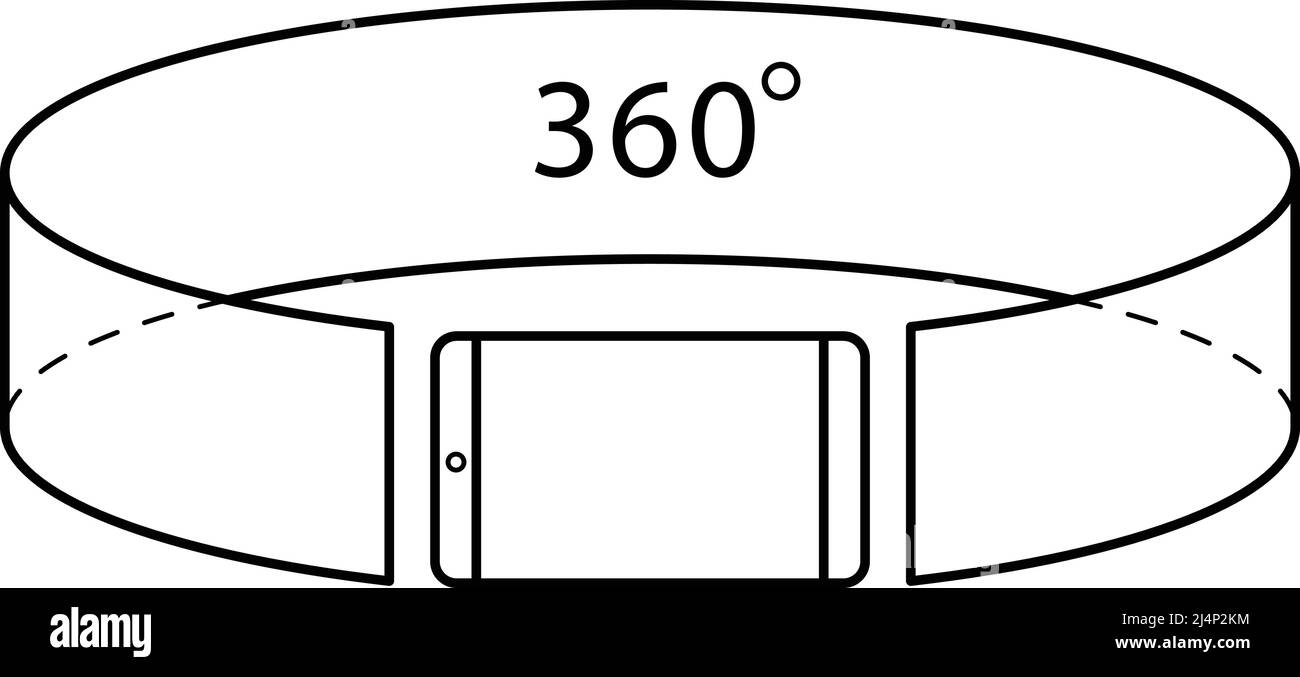 Telefono e schermo 360, AR Concept Illustrazione Vettoriale