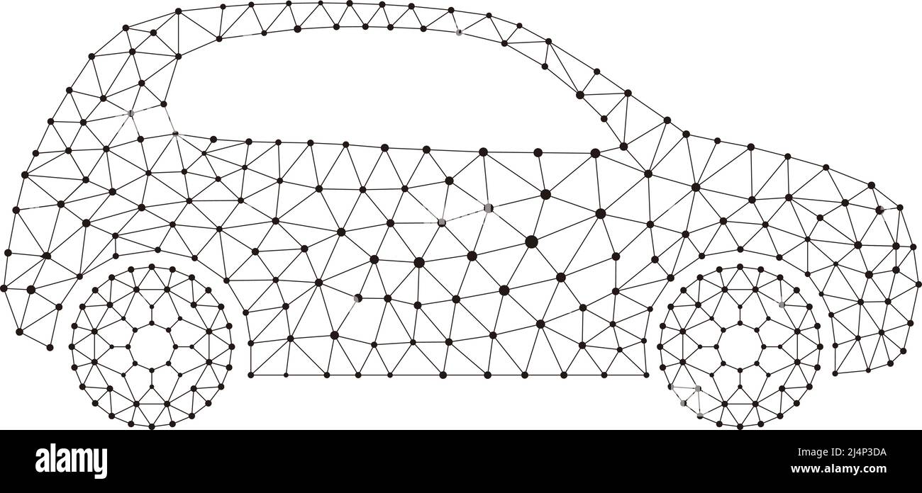 Concetto della vettura, punto e linea di composizione sono collegati ad una vettura Illustrazione Vettoriale