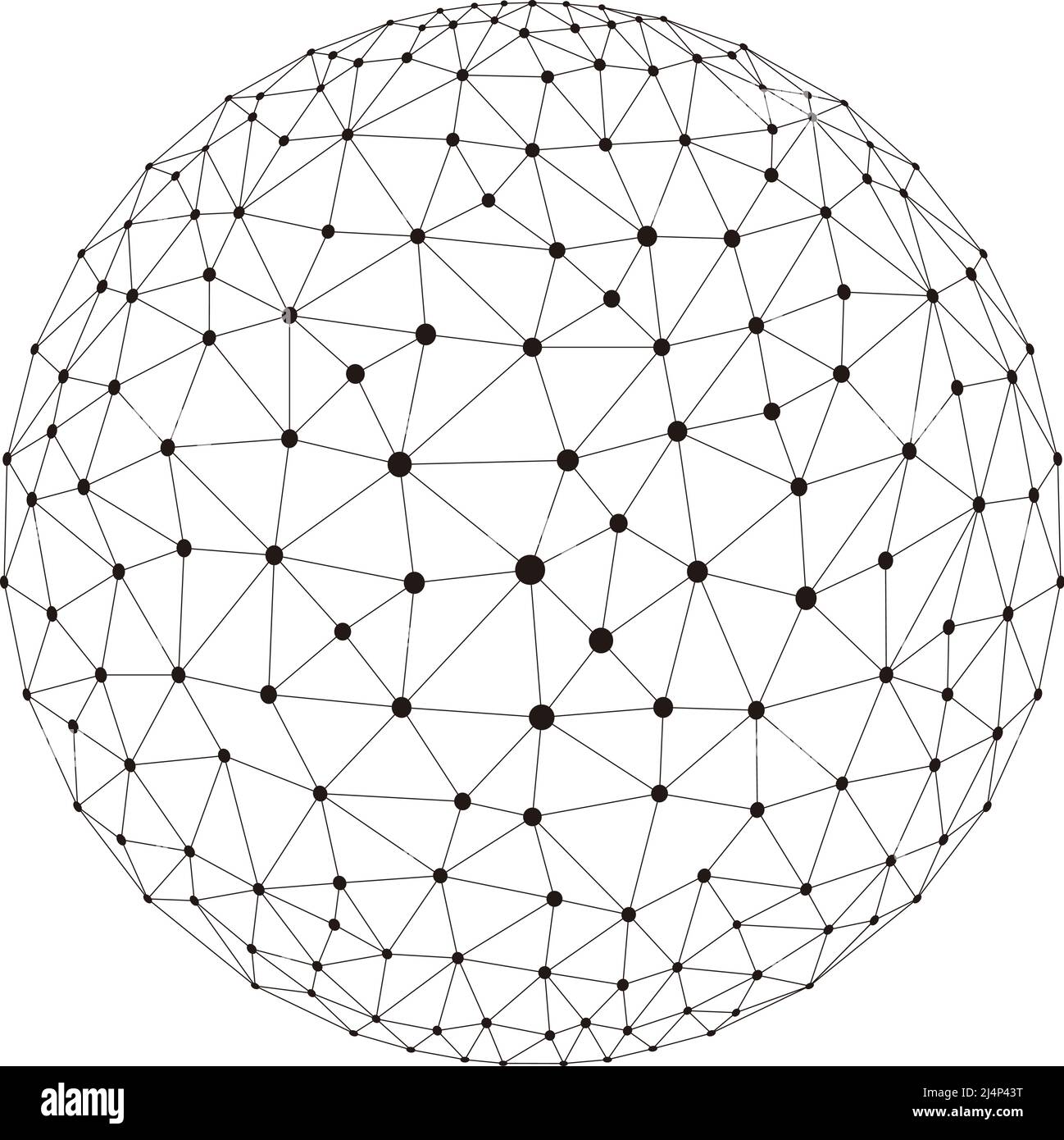 Sfera mesh poligonale, linea sottile, illustrazione vettoriale Illustrazione Vettoriale