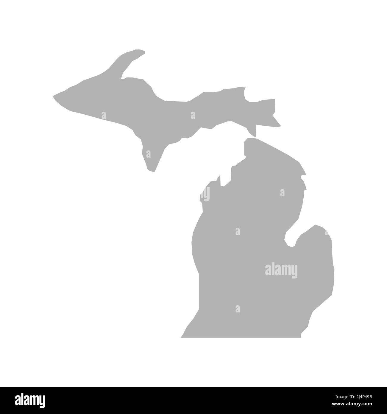 Icona vettore mappa Michigan su sfondo bianco Illustrazione Vettoriale