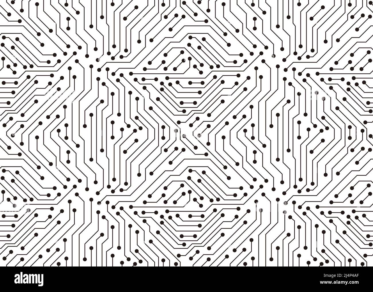 Trama della scheda a circuito stampato sfondo, pattern senza giunture Illustrazione Vettoriale