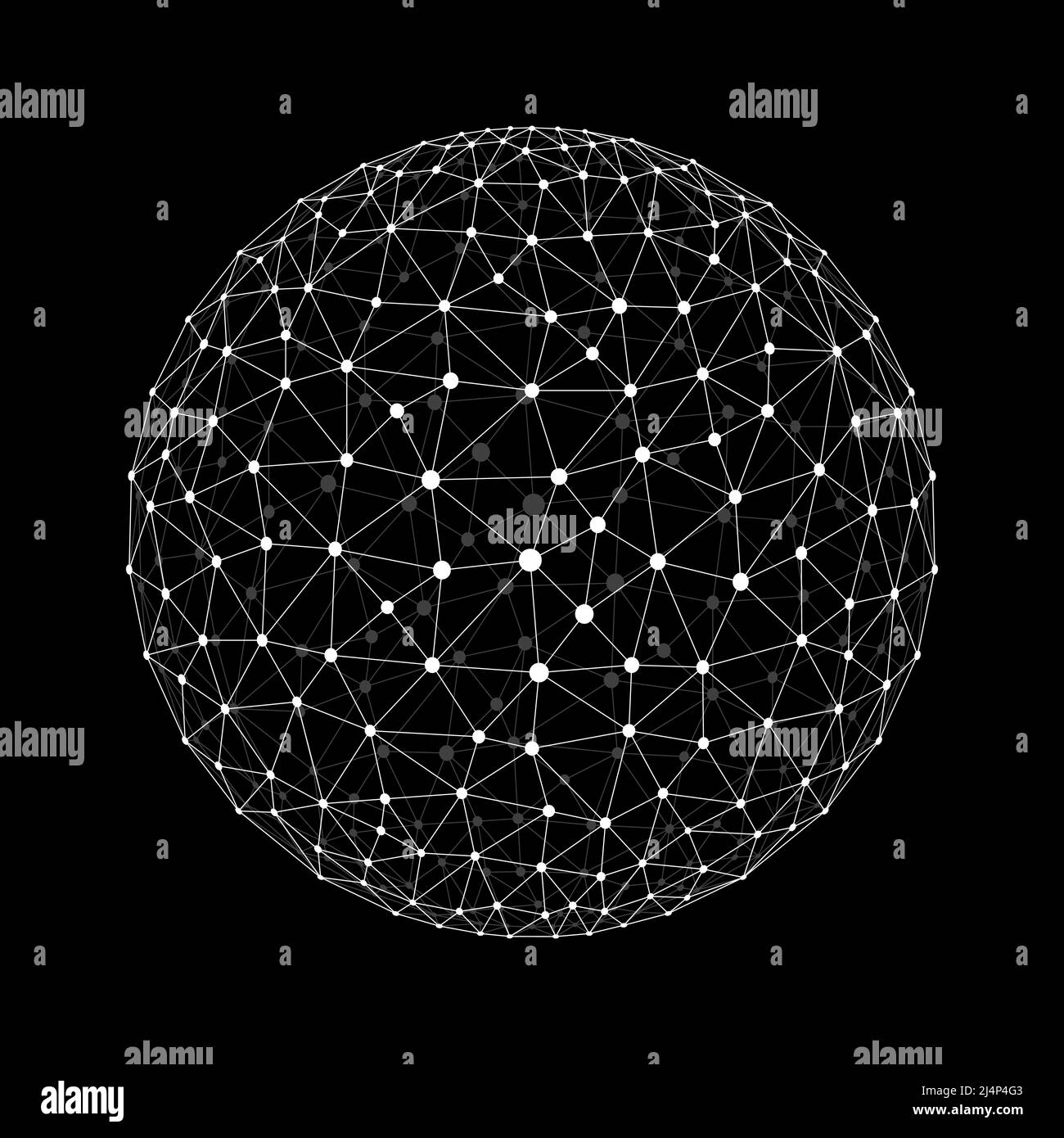 Sfera mesh poligonale, linea sottile, illustrazione vettoriale Illustrazione Vettoriale